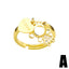 Simple Irregular Snake Gold Plated Zircon Open Ring for Women
