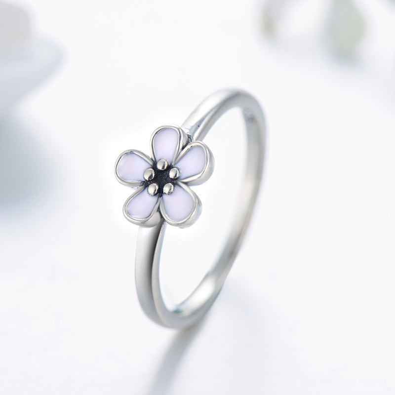 Simple Style Korean Style Flower Sterling Silver Rings