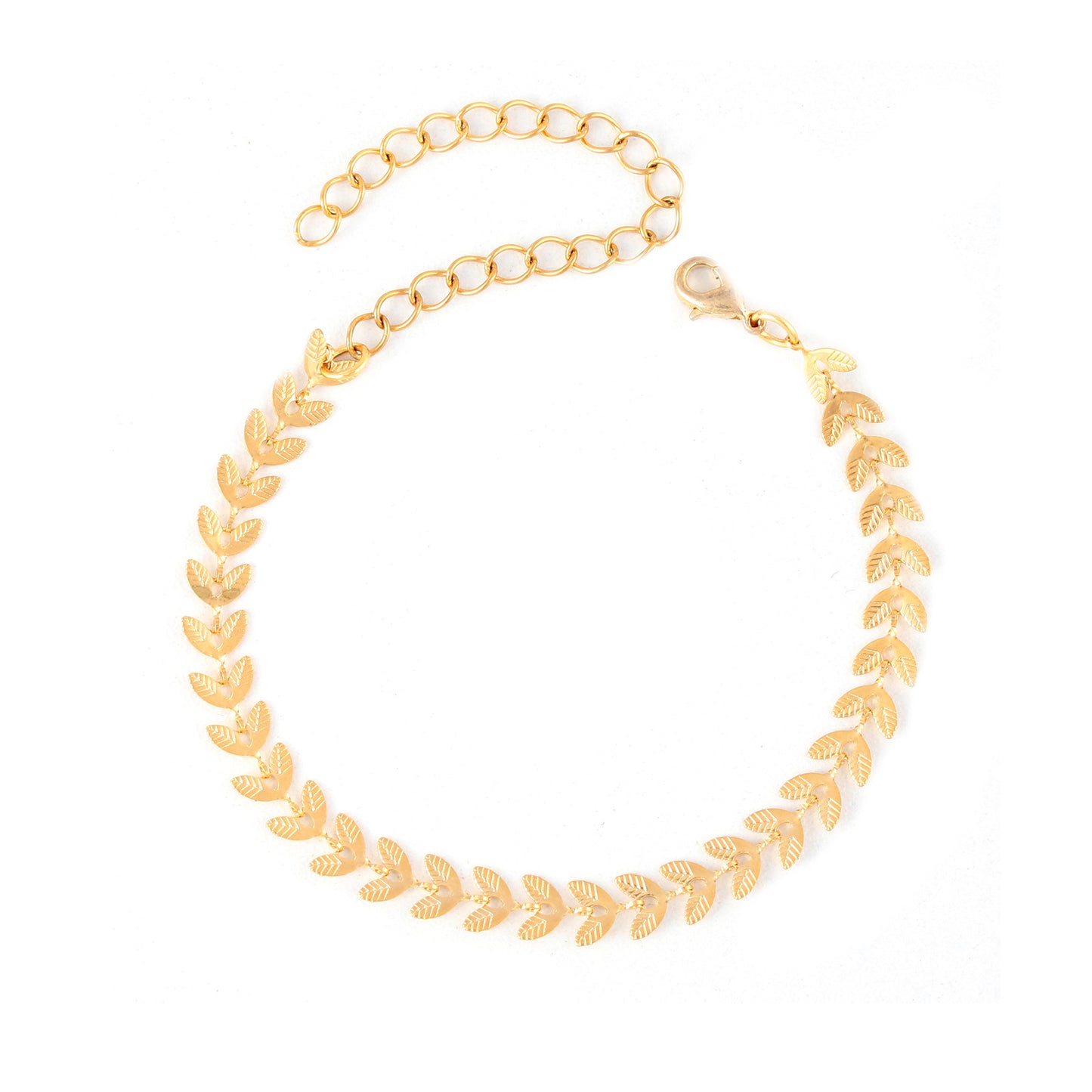 Minimalist Gold-Plated Leaf Stainless Steel Bracelet for Women