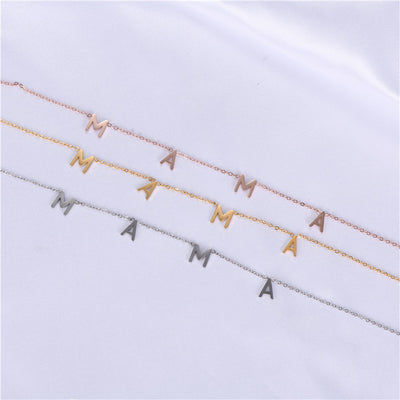Simple Style Letter Stainless Steel Titanium Steel Plating Necklace
