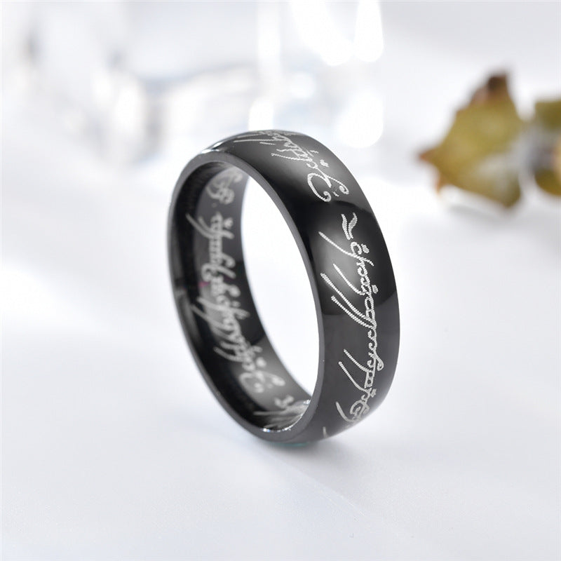 Simple Style Titanium Steel Couple Rings - Plated Metal Stainless Steel Jewelry