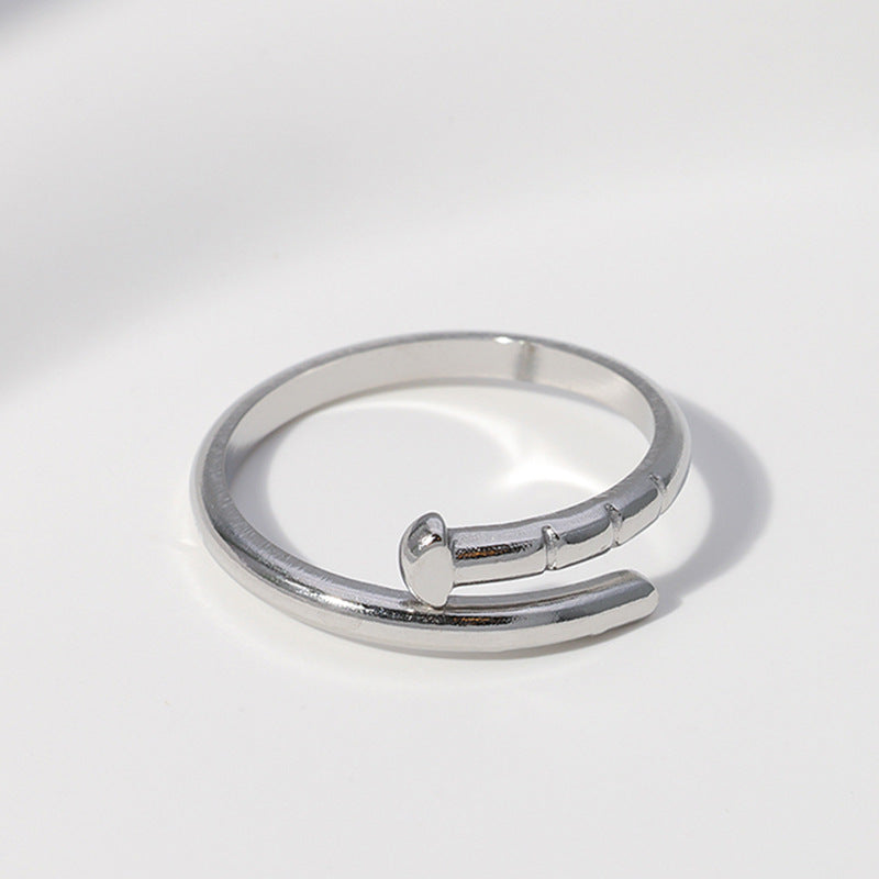 Simple Style Stainless Steel Open Ring for Couples