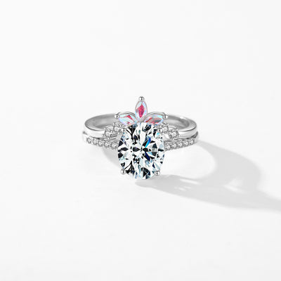 Simple Style Oval Crown Sterling Silver Inlay Zircon Rings