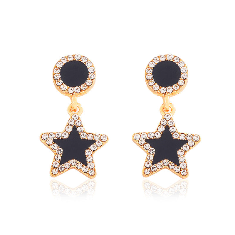 Simple Style Pentagram Water Droplets Butterfly Artificial Gemstones Artificial Crystal Imitation Diamond Tassel Inlay Artificial Diamond Gem Women'S Drop Earrings 1 Pair