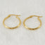 18k Gold Plated Stainless Steel Textured Hoop Earrings for Women