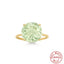 Simple Style Sterling Silver Green Zircon Ring