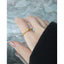 Minimalist Geometric Freshwater Pearl Open Ring in Sterling Silver S925