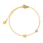 Minimalist Titanium Steel Bracelet with Rhinestones and Celestial Charms - 18K Gold Plated Women's Fashion Accessory