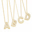 Simple Style 18K Gold Plated Alphabet Pendant Necklace with Zircon Inlay
