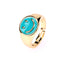 Simple Smiley Face Gold Plated Open Ring for Women