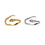 Simple Snake Design Gold Plated Adjustable Ring for Women