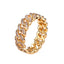 Simple Style Zircon Brass Gold Plated Silver Plated Hip Hop Cuban Rings 8mm for Couples