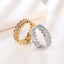 Simple Style Zircon Brass Gold Plated Silver Plated Hip Hop Cuban Rings 8mm for Couples