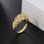 Minimalist Gold Plated Zircon Twist Ring Set