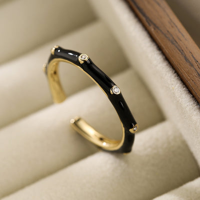 Simple Style 18K Gold Plated Zircon Open Ring for Women