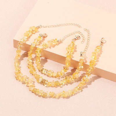Simple Style Solid Color Natural Stone Bracelets Anklet Necklace