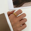 Simple Stainless Steel Beaded Adjustable Spinner Ring