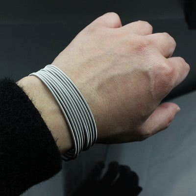 Simple Style Adjustable Stainless Steel Bangle Bracelet