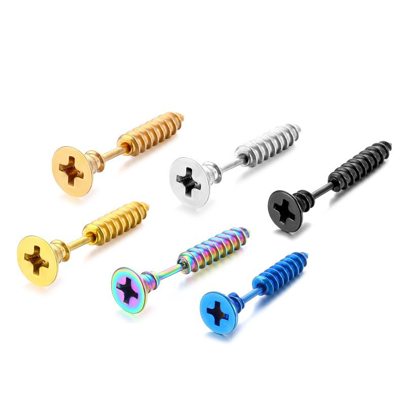 Simple Style Solid Color Stainless Steel Plating Ear Studs 1 Piece
