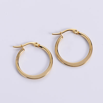 Simple Style Stainless Steel Hoop Earrings for Women