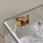Minimalist Geometric Wave Open Ring in Gold Plated 925 Sterling Silver