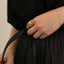 Minimalist Geometric Wave Open Ring in Gold Plated 925 Sterling Silver