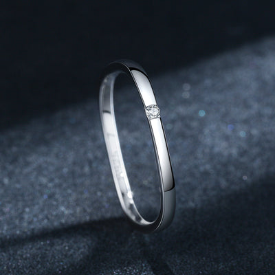 Minimalist Sterling Silver Zircon Inlay Gold Plated Square Ring