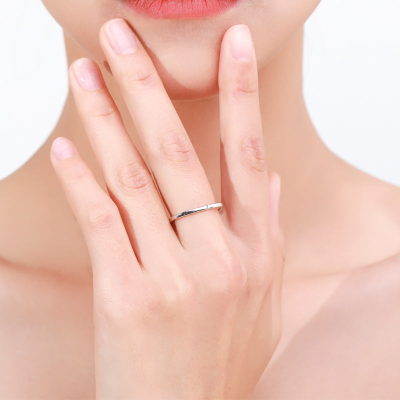 Minimalist Sterling Silver Zircon Inlay Gold Plated Square Ring