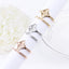 Elegant Titanium Steel Gemstone Open Ring Set for Women
