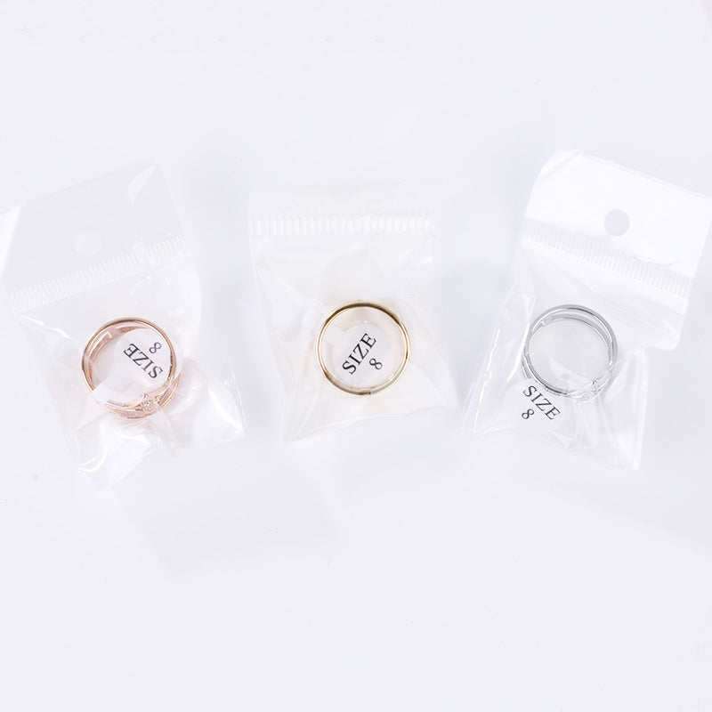 Elegant Titanium Steel Gemstone Open Ring Set for Women