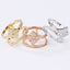 Elegant Titanium Steel Gemstone Open Ring Set for Women