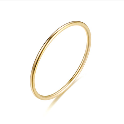 Simple Solid Color Titanium Steel Polished Ring for Women