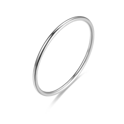 Simple Solid Color Titanium Steel Polished Ring for Women