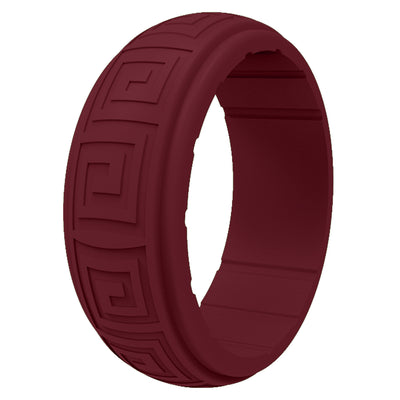 Simple Style Geometric Silicone Men's Rings - Breathable Design, 10 Color Set