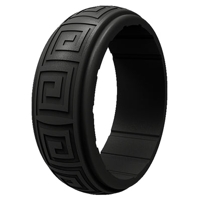 Simple Style Geometric Silicone Men's Rings - Breathable Design, 10 Color Set