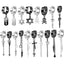 Simple Star Skull Stainless Steel Spike Hoop Earrings