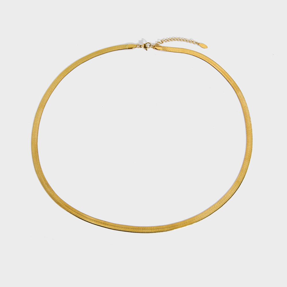 Simple Style Titanium Steel Snake Chain Necklace