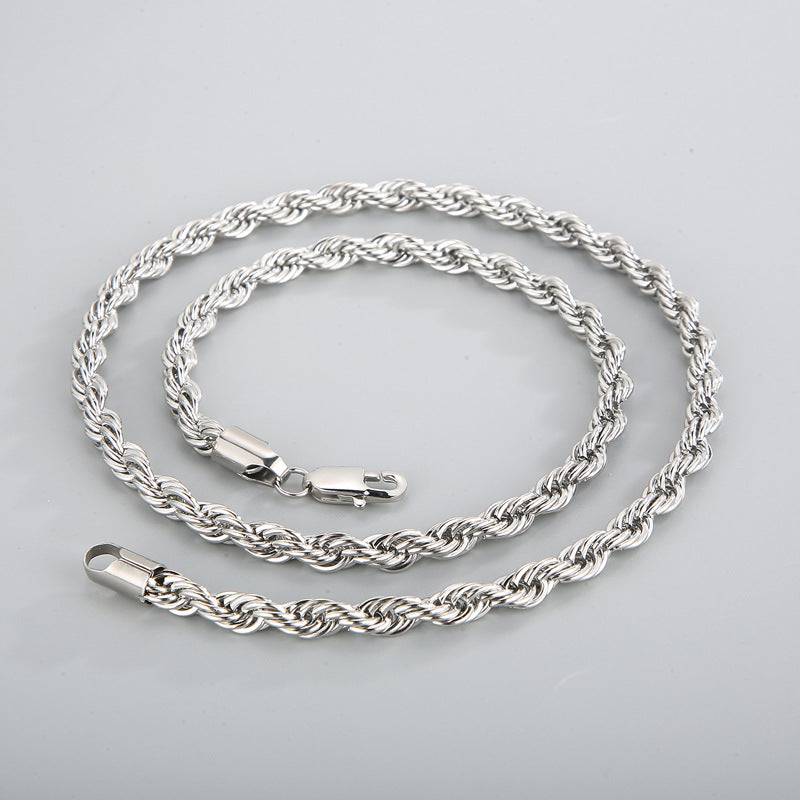 Simple Twist Rope Stainless Steel Necklace for DIY Jewelry