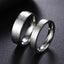 Simple Titanium Steel Electrocardiogram Couple Rings Set