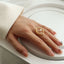 Simple Geometric Pearl Titanium Steel Ring with 18k Gold Plating