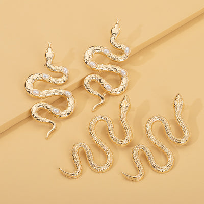 Snake Pattern Geometric Long Earrings for Women