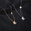 Exquisite Double Layer Frosted Butterfly Necklace Stainless Steel Clavicle Chain