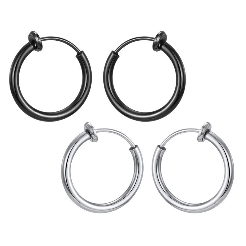 Stainless Steel Hypoallergenic Round Titanium Ear Clip for Women and Men