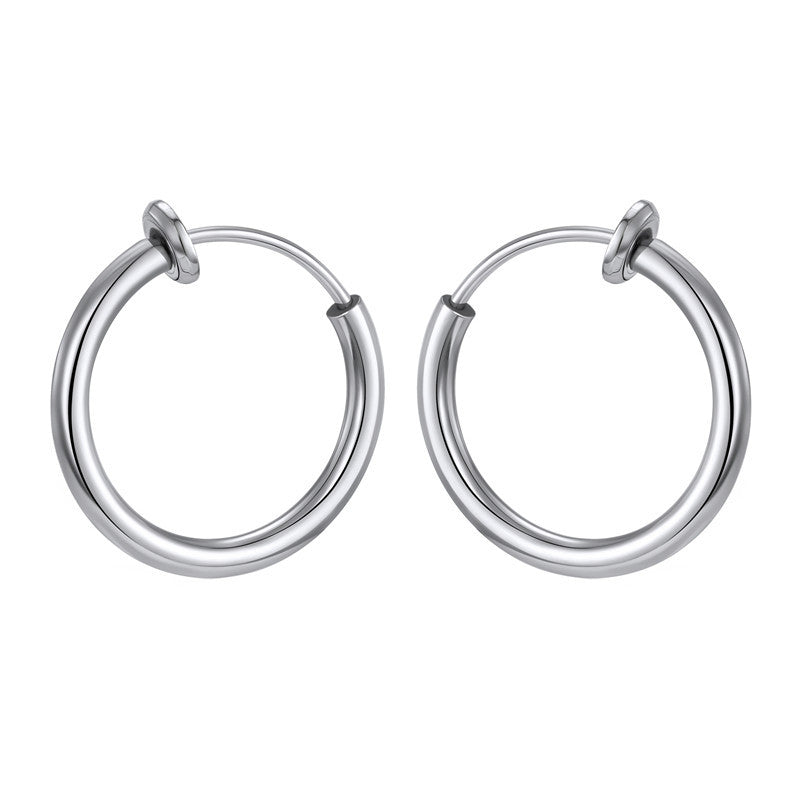 Stainless Steel Hypoallergenic Round Titanium Ear Clip for Women and Men