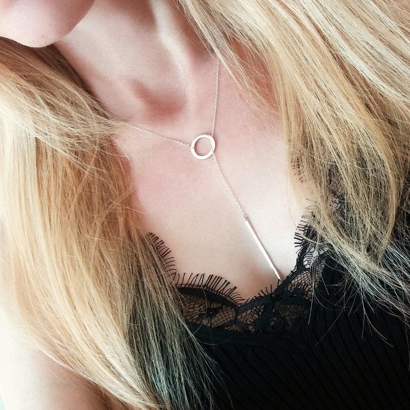 Stainless Steel Clavicle Chain Geometric Round Short Necklace 316L Accessories