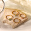 Stainless Steel Gold White Rectangular Zircon Minimalist Ring