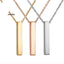 Stainless Steel Personalized Engraved Cylinder Pendant Necklace