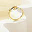 Streetwear Colorful Eye Zircon 18K Gold Plated Open Ring