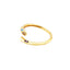 Streetwear Colorful Eye Zircon 18K Gold Plated Open Ring