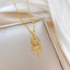Dreamcatcher Stainless Steel Gold Plated Circle Pendant Necklace